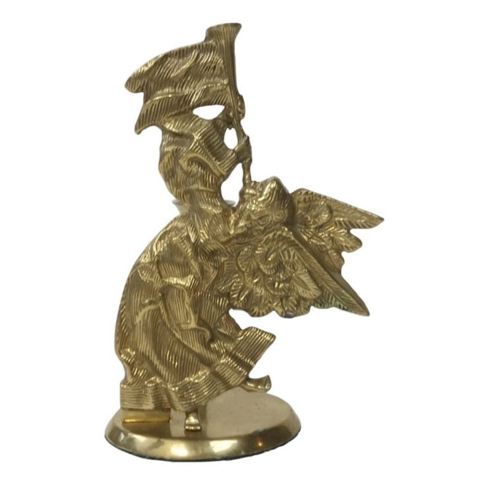 Vintage Angel Motif Brass Candlestick Holder